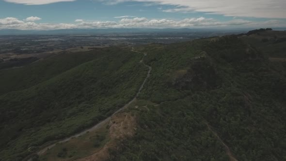 Scenic road above Christchurch, New Zealanad
