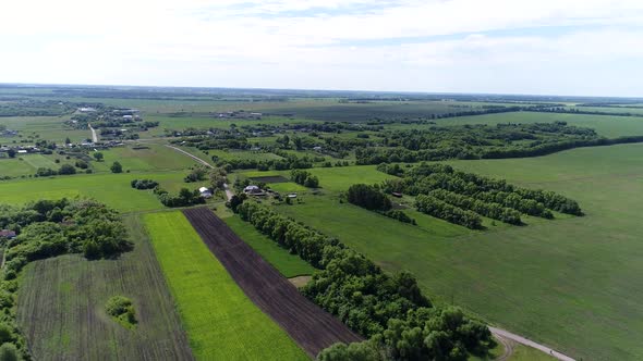 Beautiful Rural Summer Landscape From a Height in Russia