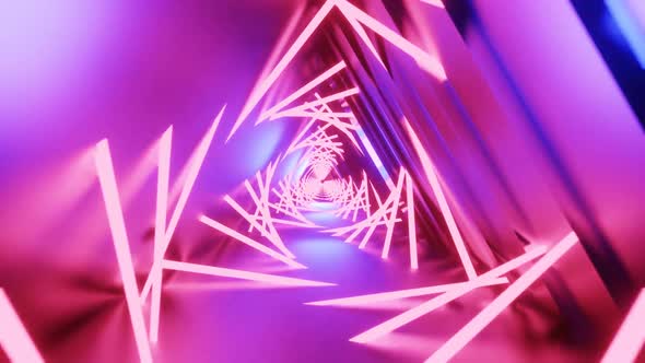 Sci-fi Red and Blue Tunnel Triangle