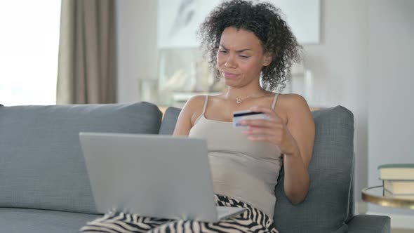 Online Payment Failure on Laptop By African Woman at Home alt