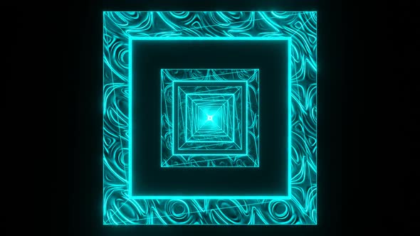 Abstract Retro Neon frame tunnel motion graphics.