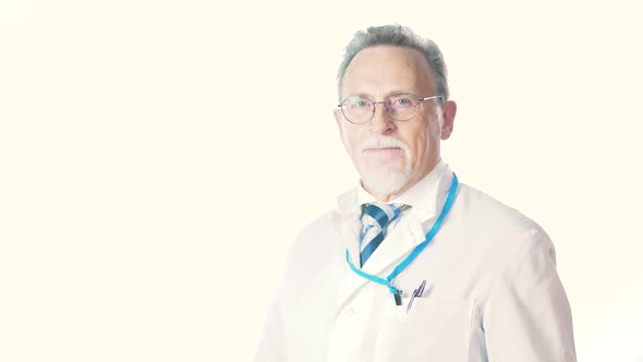 Portrait Of Professional Mature Doctor And Smilling Nurse With Folded Arms alt