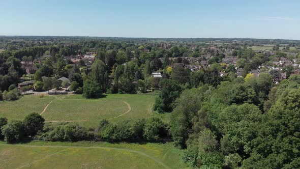 Drone Aerial View North Kenilworth Warwickshire English Market Town Spring Season