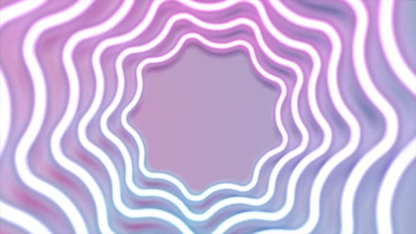 Blue Pink Curved Wavy Circles