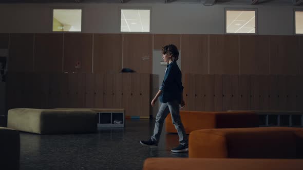 Pupil Boy Walking Empty Hallway Alone alt