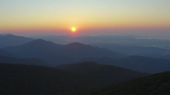 Sunrise - Mount Pleasant - George Washington National Forest - Amherst County, Virginia - Aerial alt