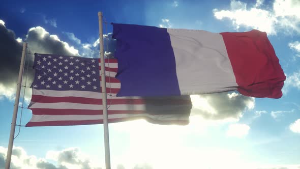 USA and France Flags alt