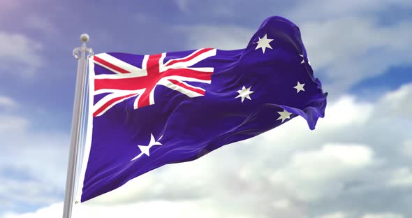 Realistic Australia Flag Slow Motion 4K alt