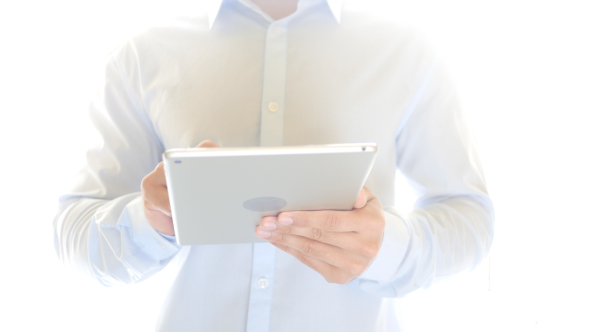 Working Online on Tablet Computer, Gesture alt