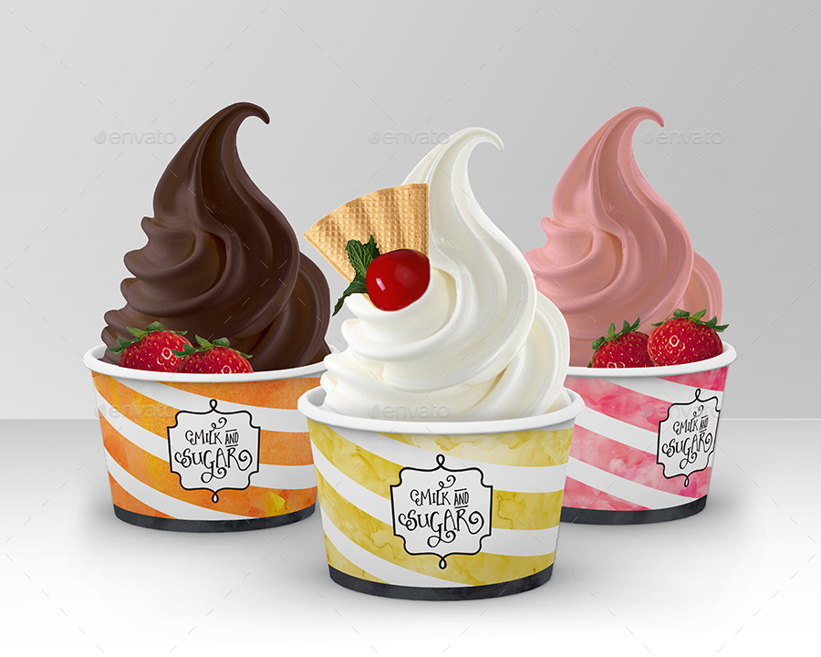 Packaging Mock Up Ice Cream / Yogurt Cup / Cone by ina717 ...