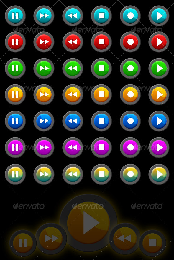 Player Buttons Set - Web Icons