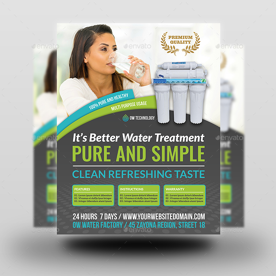 Water Treatment Services Flyer Template, Print Templates GraphicRiver