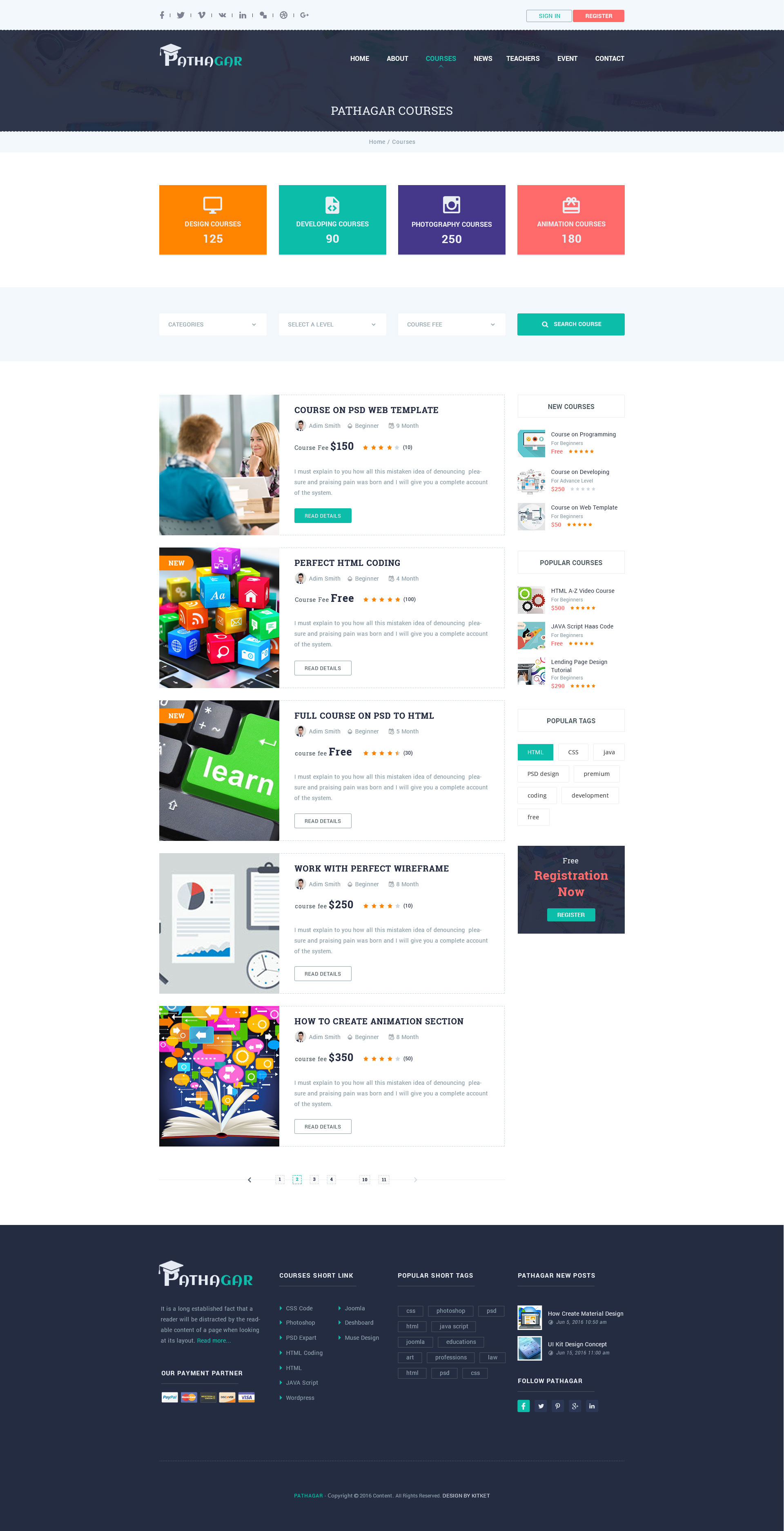 Pathagar - Learning Management PSD Template by themexy | ThemeForest