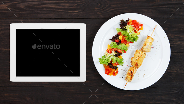 Tablet template for menu, recipe or cooking app