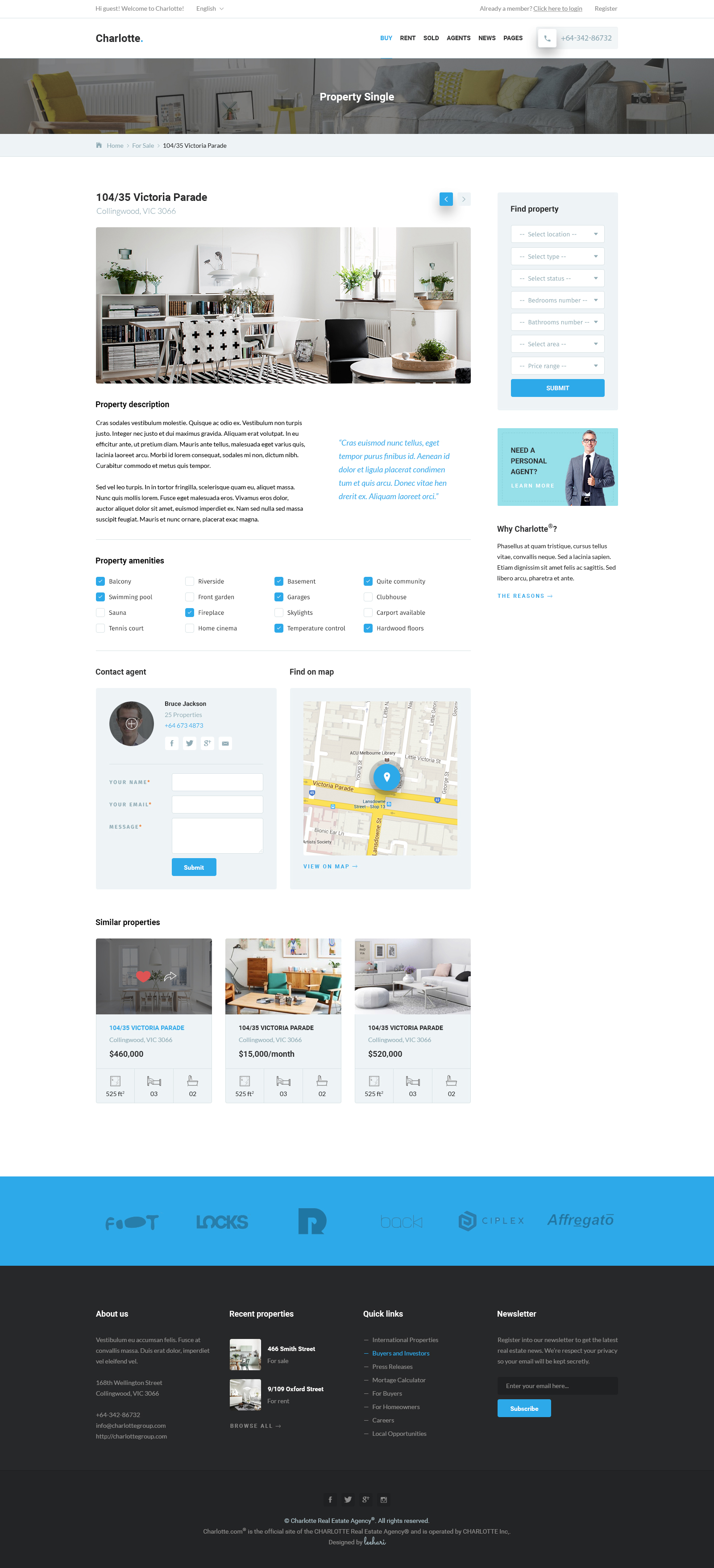 Charlotte - Real Estate PSD Template by leehari | ThemeForest