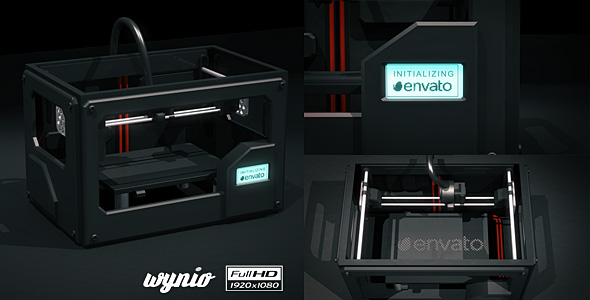 3D Printer Logo - VideoHive 16528741