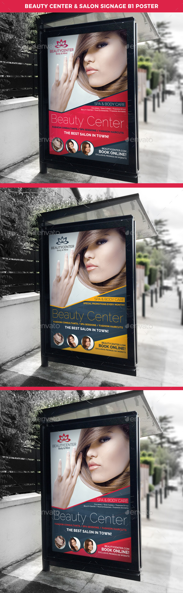 Beauty Center & Spa Signage B1 Poster Template - Signage Print Templates
