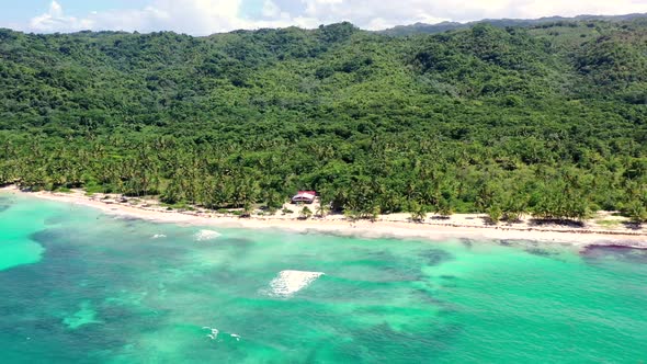 4k 24fps Drone Shoot Of The Caribbean Beach samana dominican repubic