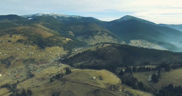  Aerial View Of Carpathian Village alt