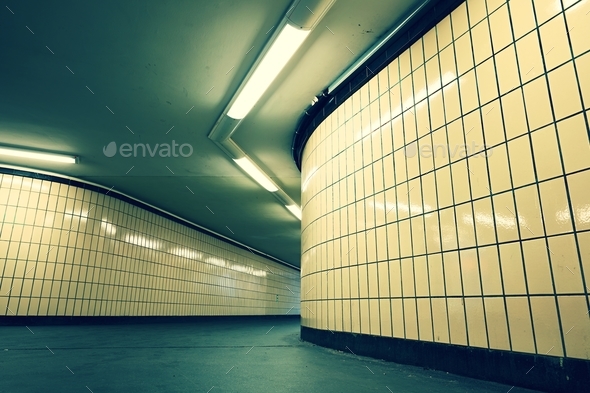 Underground passage from subway