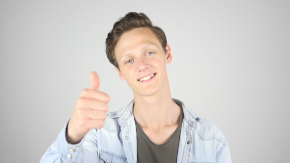 Thumbs up, Young Boy Cheering Success alt