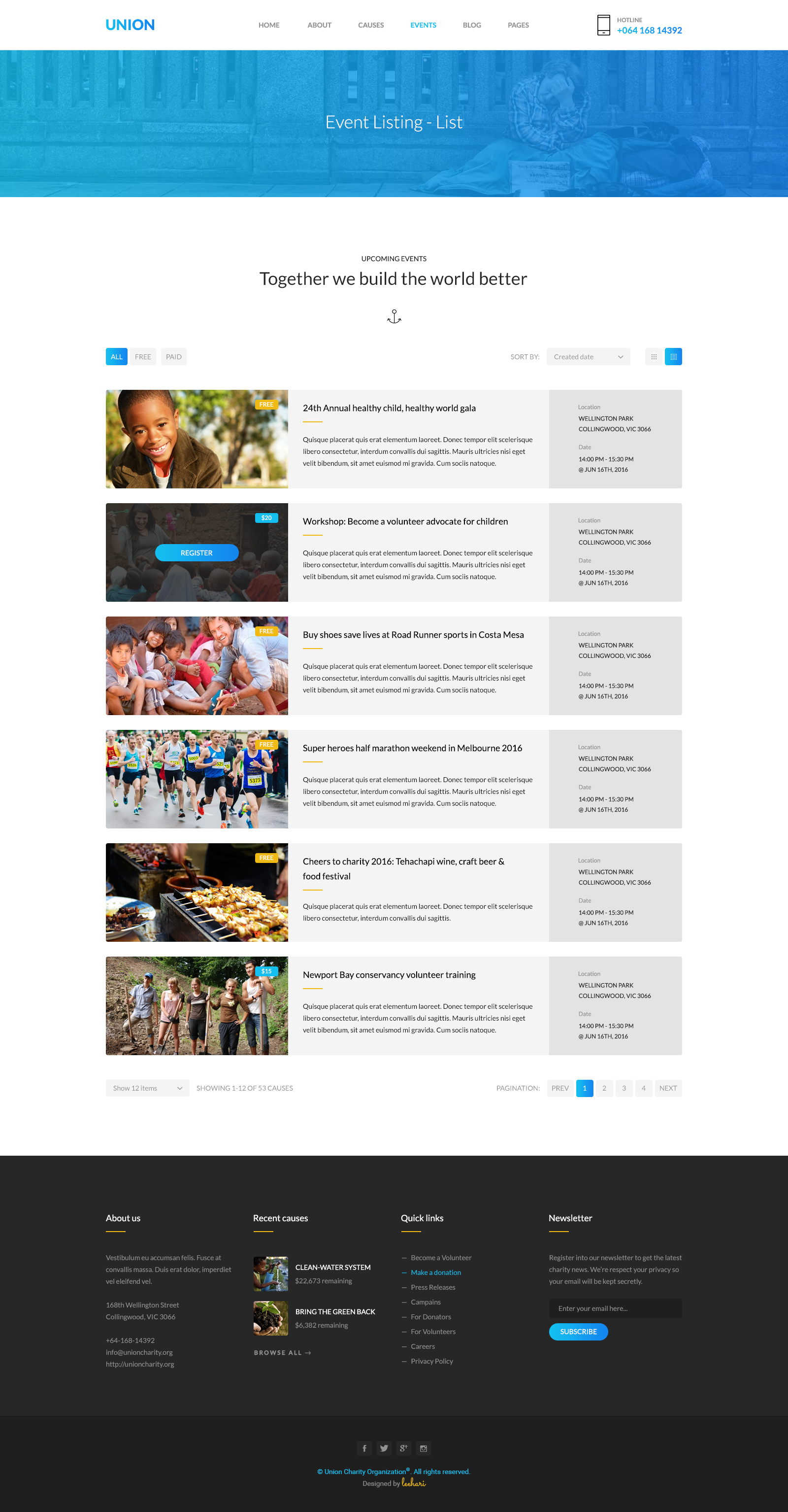 event listing website template union charity psd template by leehari themeforest event listing website template union charity psd template by leehari themeforest