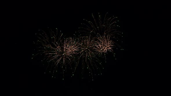 Loop Seamless of Real Fireworks with Abstract Blur Bokeh Lights in Night Sky alt