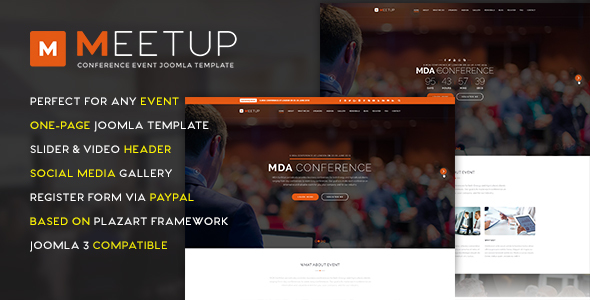 MeetUp Conference Event Joomla Template - Events Entertainment