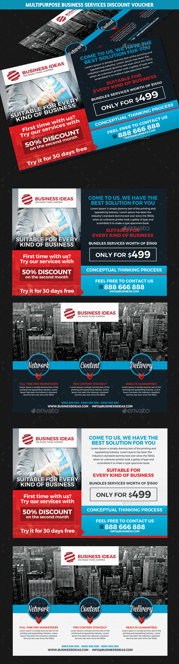 Multipurpose Business Discount Voucher Template - Cards & Invites Print Templates