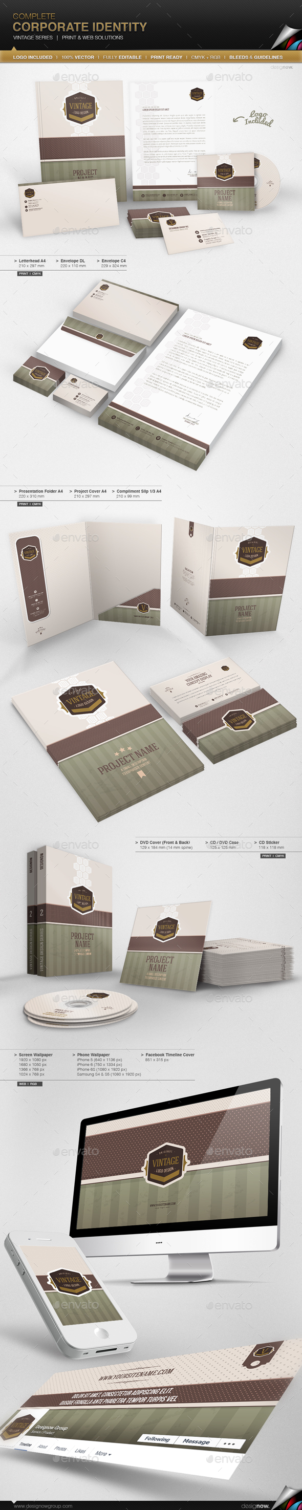 Corporate Identity - Vintage Series - Stationery Print Templates