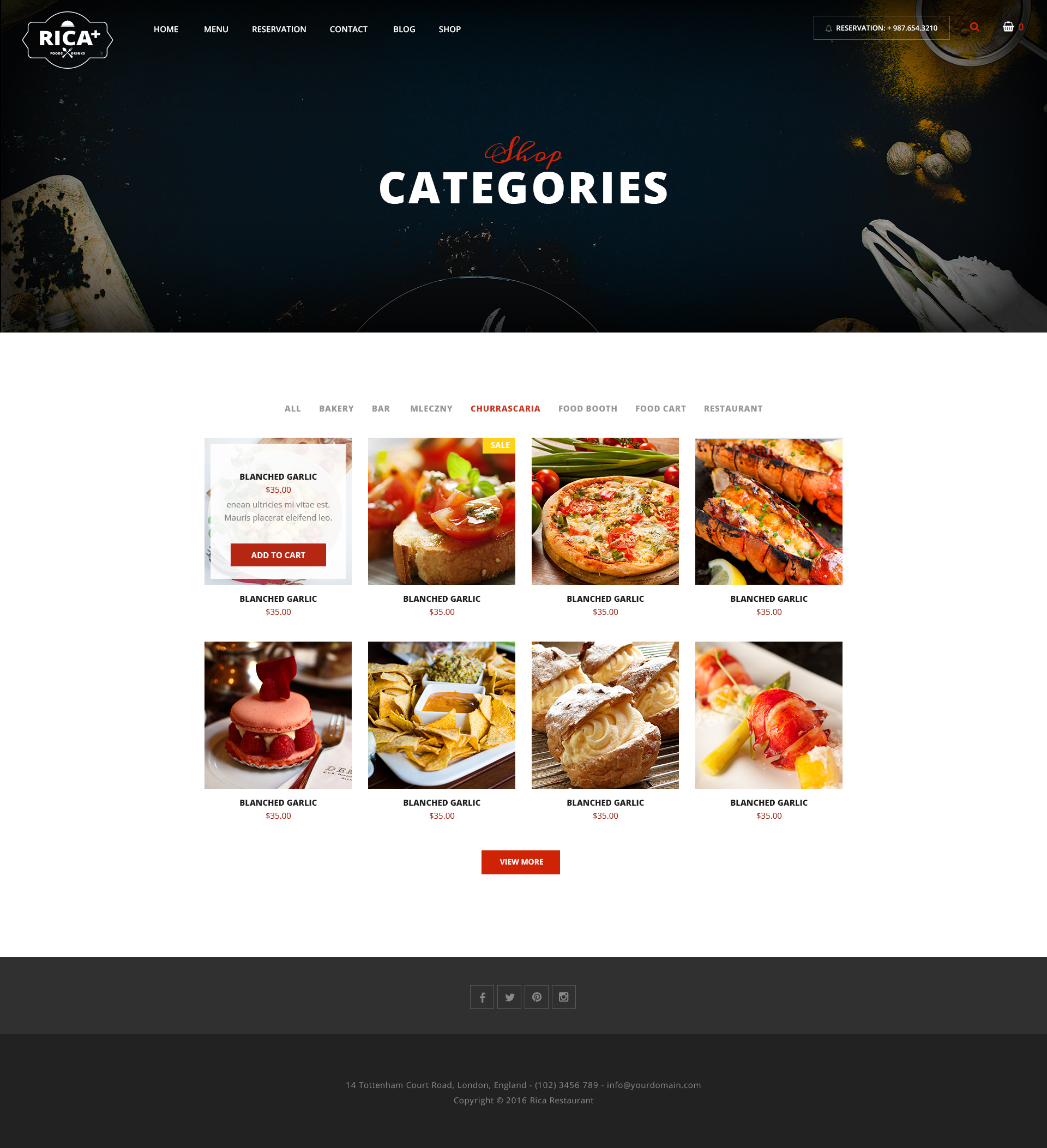 Rica Plus - A Delicious Restaurant, Cafe & Pub PSD Template by ThemeSun