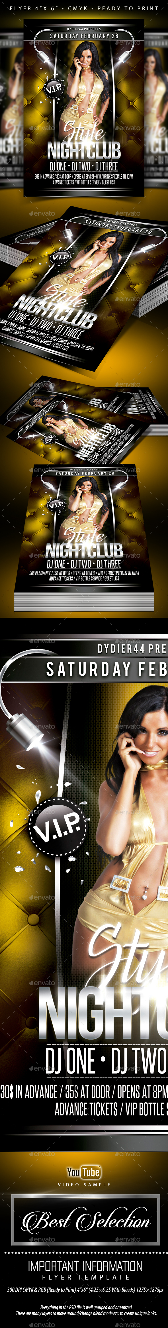Style Nightclub (Flyer Template 4x6) - Events Flyers