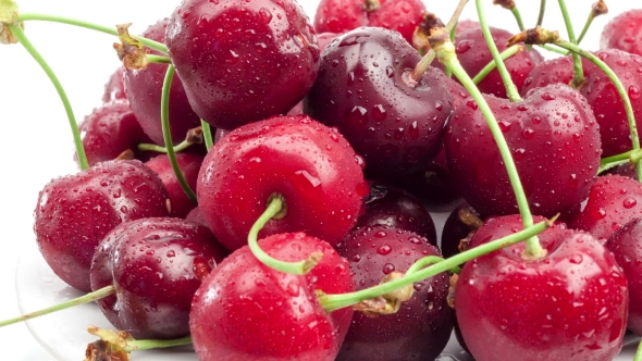 Fresh, Ripe, Juicy Cherries. alt