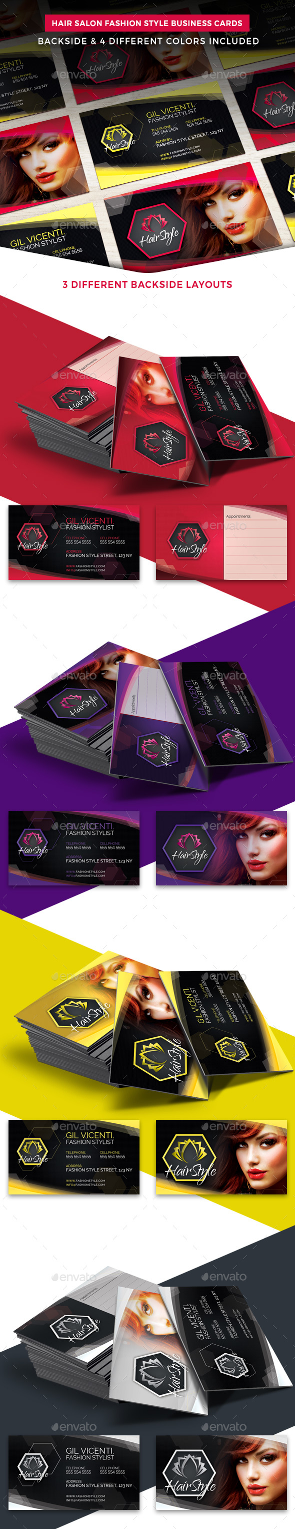 Hair Salon Fashion Style Business Cards - Corporate Business Cards