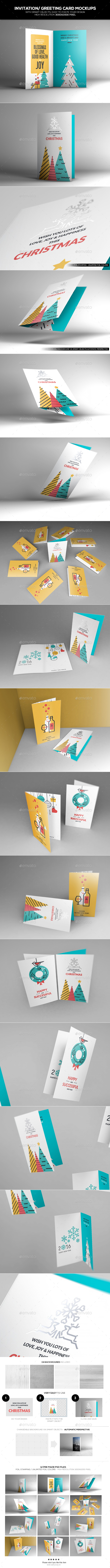 Invitation/ Greeting Card Mockups - Miscellaneous Print