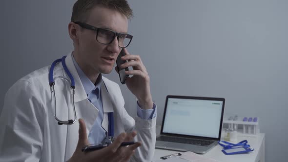 Healthcare Professional Answering Call Online Consultation alt