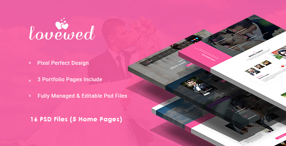 Lovewed - Event & Wedding PSD Template - Events Entertainment