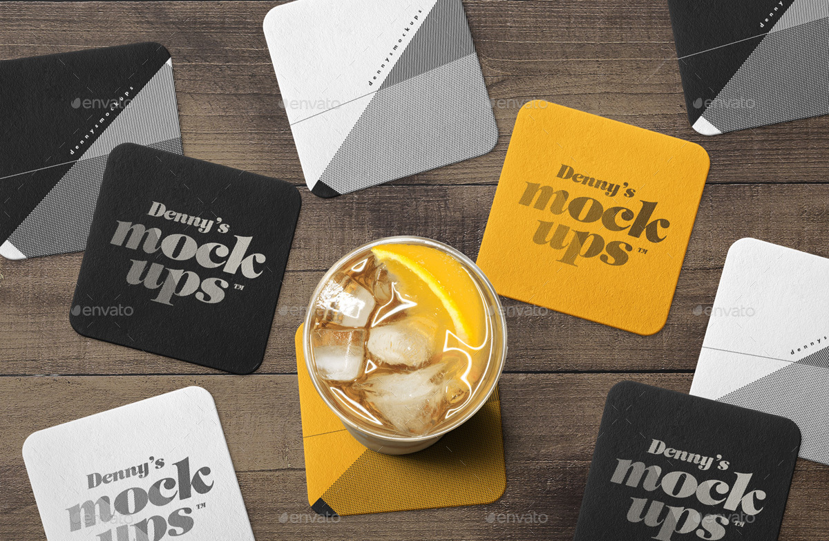 Download Square Coaster Mockup by dennysmockups | GraphicRiver