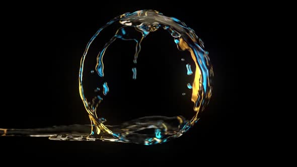 Animation Physical Reactions Of Water To The Infusion Colors Light.