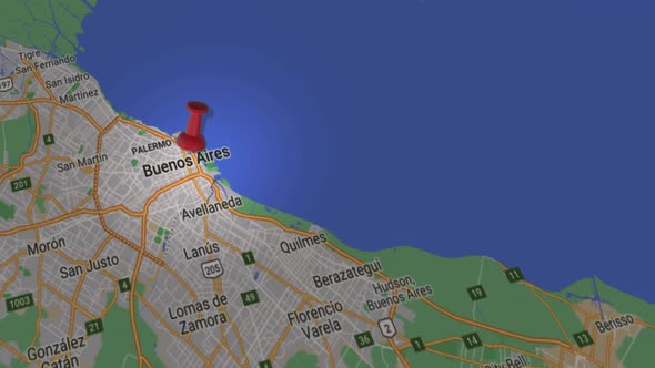 Buenos Aires On Map 4K alt