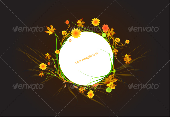 Autumn floral frame - Flowers & Plants Nature