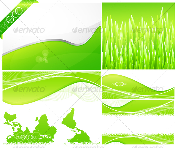 Pack of green backgrounds and designs - Backgrounds Decorative