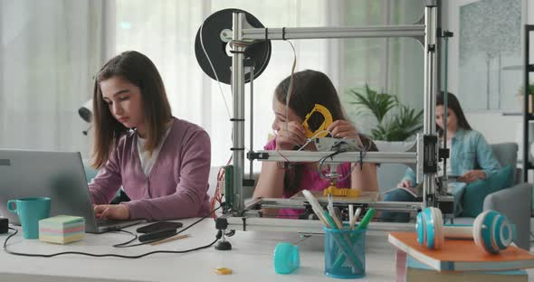 Children learning 3D printing at home