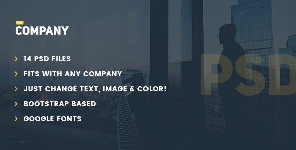 The Company – Multipurpose PSD Template for any company - Corporate PSD Templates