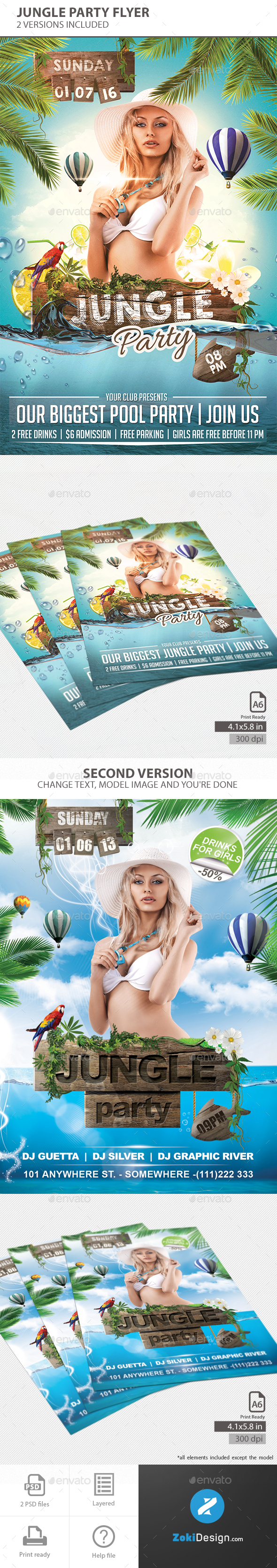 Jungle Party - Events Flyers