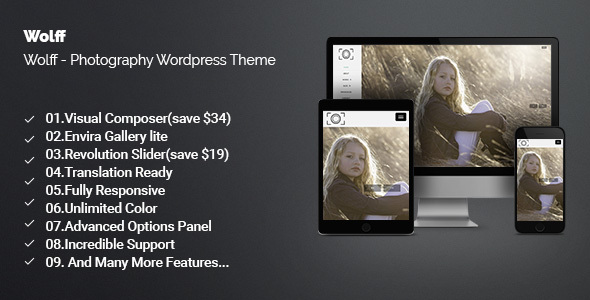 Wolff - Creative Photography WordPress Theme - Photography Creative