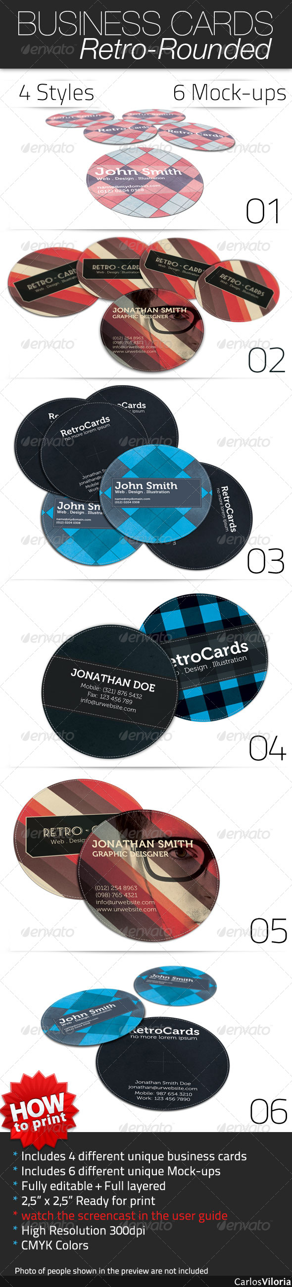 Business Card - Retro Rounded - Retro/Vintage Business Cards