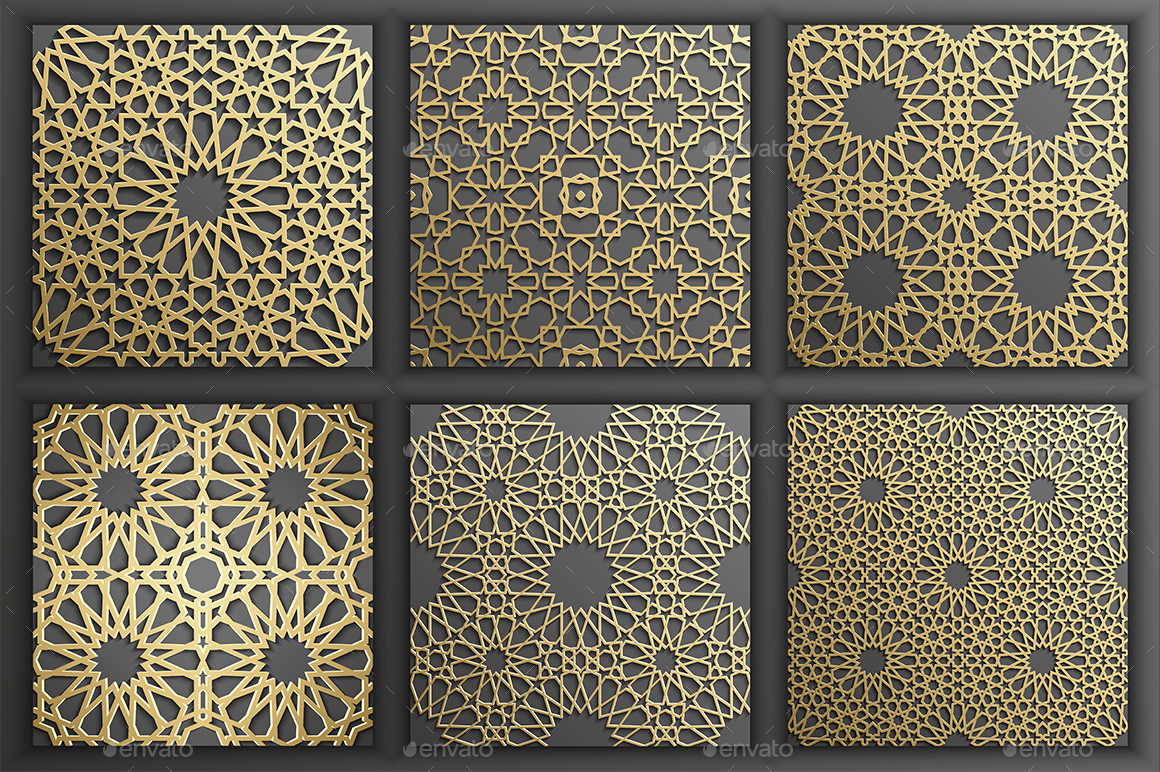 Gold Islamic Seamless Pattern Set 1 by adr7 | GraphicRiver