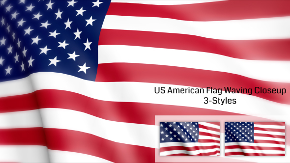 4th of july US American Flag Waving – 3 Styles