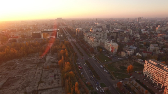 Aerial View Of Bucharest City Center At Dusk 7
